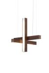 LED40 suspension scandinave en croix en bois de noyer. TUNTO. 