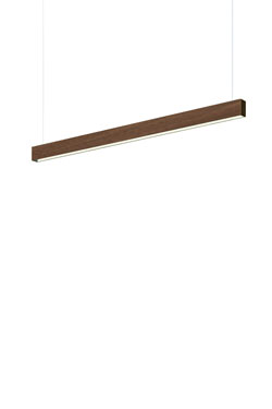 Square linear pendant lamp in walnut 104cm. TUNTO. 