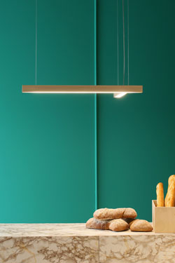 LED40 contemporary L-shaped pendant lamp. TUNTO. 