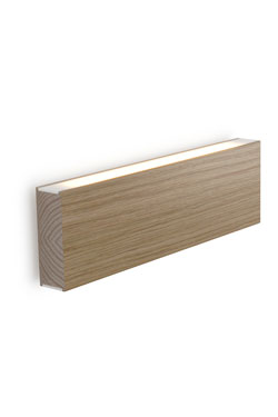 Led120 wall lamp in hazel wood indirect light 40cm. TUNTO. 