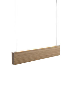 LED120 oak linear pendant lamp double LED light 74cm. TUNTO. 