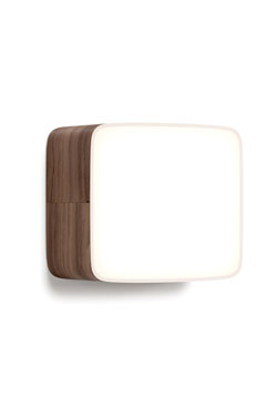 Small rectangle wall lamp in walnut Cube. TUNTO. 