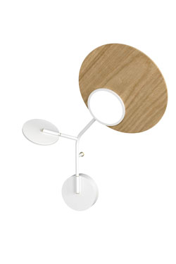 Ballon Wall3 Scandinavian oak design wall lamp left version. TUNTO. 