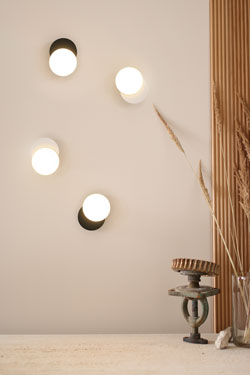 Black round wall lamp Dot01 . TUNTO. 