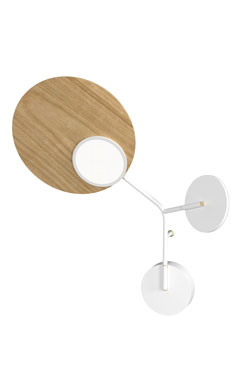 Ballon Wall3 Scandinavian oak design wall lamp left version. TUNTO. 