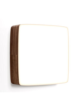 Cube large square wall light in walnut LED panel 50cm. TUNTO. 