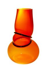 Colors Double Ring vase en verre soufflé orange. Vanessa Mitrani. 