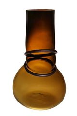 Colors Double Ring amber colored blown glass vase. Vanessa Mitrani. Colors Double Ring amber colored blown glass vase. Vanessa Mitrani.