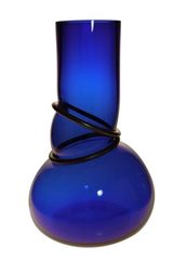 Vase Colors Double Ring bleu nuit en Verre soufflé. Vanessa Mitrani. 