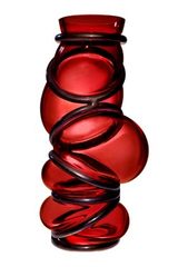 Vase en verre coloré Colors Ring rouge. Vanessa Mitrani. 