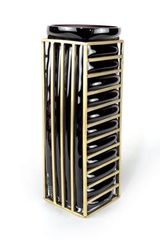 Vase haut Stripe noir et doré. Vanessa Mitrani. Vase haut Stripe noir et doré. Vanessa Mitrani.