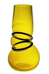 Vase jaune soleil en verre soufflé Colors Double Ring. Vanessa Mitrani. 