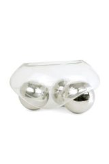 Vase ou coupe 3 balls en verre soufflé et chrome. Vanessa Mitrani. Vase ou coupe 3 balls en verre soufflé et chrome. Vanessa Mitrani.