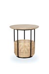 Vivi table and basket in black metal and large rattan. Vincent Sheppard. 