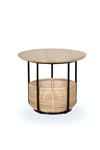 Vivi small table and basket in black metal and rattan. Vincent Sheppard. 