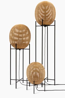 Sari table or floor lamp in natural rattan. Vincent Sheppard. 