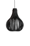 Bulb pendant lamp in black rattan bulb shape. Vincent Sheppard. 