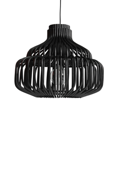 Endless pendant lamp in black rattan. Vincent Sheppard. 