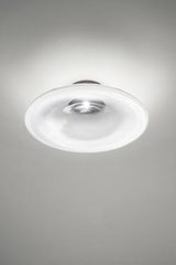 Incanto ceiling lamp in white glass and LED lighting. Vistosi. 