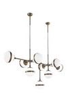 Large chandelier with glass ball and antique brass structure Peggy. Vistosi. 