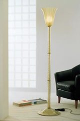 Gloria floor lamp Murano glass inlaid glitter 24ct gold. Vistosi. Gloria floor lamp Murano glass inlaid glitter 24ct gold. Vistosi.