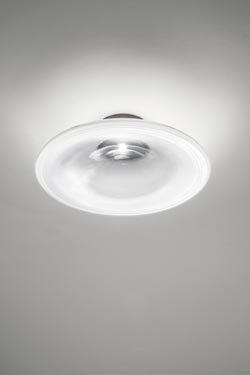 Incanto plafonnier en verre blanc et éclairage LED. Vistosi. 