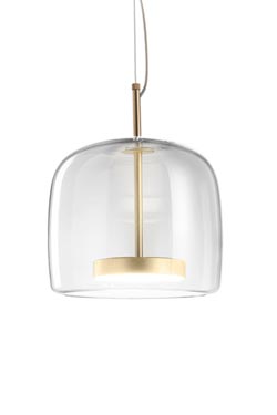 Jube petite lampe de table verre fumé et éclairage LED, Vistosi, Luminaires en verre de Murano