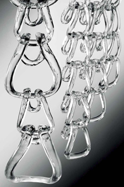 Giogali pendant in glass links 185 links - clear. Vistosi. 