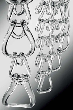 Suspension Giogali SP 60 ronde maille de verre blanc. Vistosi. 