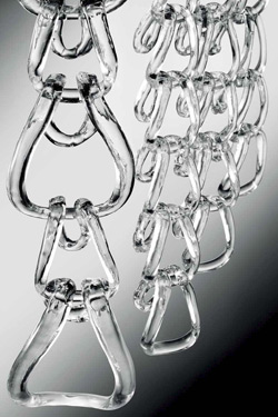 Giogali AP NV wall lamp in clear glass links. Vistosi. 