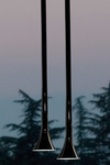 Sissi fine blown tube suspension in blown glass - White. Vistosi. 