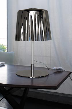 Murano glass lamp with metallic and amber double aspect Cloth. Vistosi. 