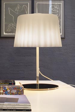 Murano glass lamp with metallic and amber double aspect Cloth. Vistosi. 