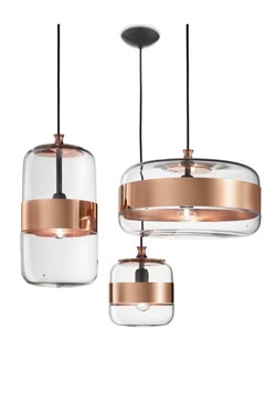 Large cooper pendant Futura. Vistosi. 