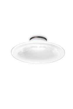 Incanto plafonnier en verre blanc et éclairage LED. Vistosi. 