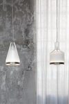 Medea graphic pendant lamp in white glass. Vistosi. 