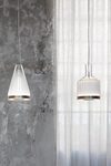 Medea suspension conique en verre blanc. Vistosi. 