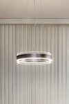 Phoenix transparent glass and black ring pendant. Vistosi. 