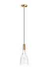 Suspension Scintilla verre et laiton brillant et éclairage LED. Vistosi. 