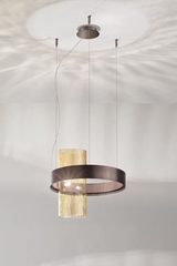 Armonia black and copper cylinder pendant. Vistosi. Armonia black and copper cylinder pendant. Vistosi.