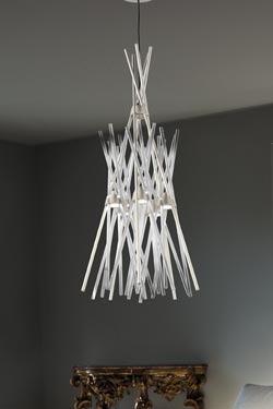 Essence pendant in semi-satin glass. Vistosi. 