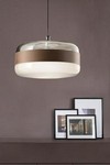 Futura large pendant in smocked glass and brown metal. Vistosi. 