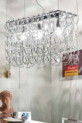 Giogali pendant in glass links 185 links - clear. Vistosi. Giogali pendant in glass links 185 links - clear. Vistosi.