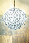 Giogali SP 60 round pendant white handmade glass hooks. Vistosi. 