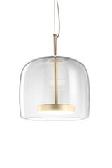 Jube small pendant in clear glass and satined metal. Vistosi. 