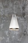 Medea conical pendant lamp in white glass. Vistosi. 