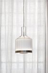 Medea graphic pendant lamp in white glass. Vistosi. 