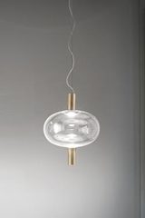 Reflex contemporary oval pendant lamp with LED lighting. Vistosi. 