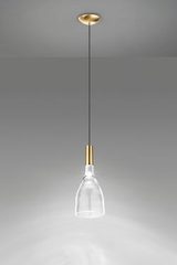Scintilla pendant lamp glass and bright brass and LED lighting. Vistosi. Scintilla pendant lamp glass and bright brass and LED lighting. Vistosi.