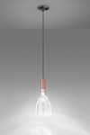 Scintilla pendant lamp glass and shiny copper with LED lighting. Vistosi. 